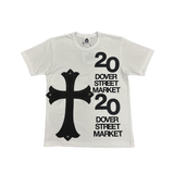 Chrome Hearts DSM Dover Street Market 20th Anniversary XL Leather Cross Patch T-Shirt White