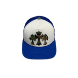 Chrome Hearts Men's Blue Trucker Cap Camo Cross