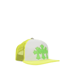 Chrome Hearts Cemetery Cross Trucker Hat Neon Yellow - Morely TrendsChrome Hearts Type here:)