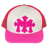 Chrome Hearts Cemetery Trucker Hat Neon Pink