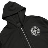 Chrome Hearts Manchester Exclusive Horseshoe Logo Zip Up Hoodie Black