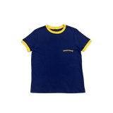 Chrome Hearts Women's Roller Skate T-Shirt Navy Blue Yellow