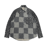 Louis Vuitton x Nigo MNGM Waves Giant Damier Flannel Shirt Indigo