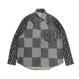 Louis Vuitton x Nigo MNGM Waves Giant Damier Flannel Shirt Indigo