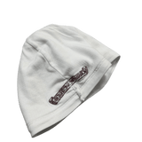 Chrome Hearts Vintage Cross & Scroll Logo Thermal Skully Beanie White Red