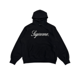 Supreme Embroidered Script Logo Hoodie Black - Morely TrendsSupreme Type here:)