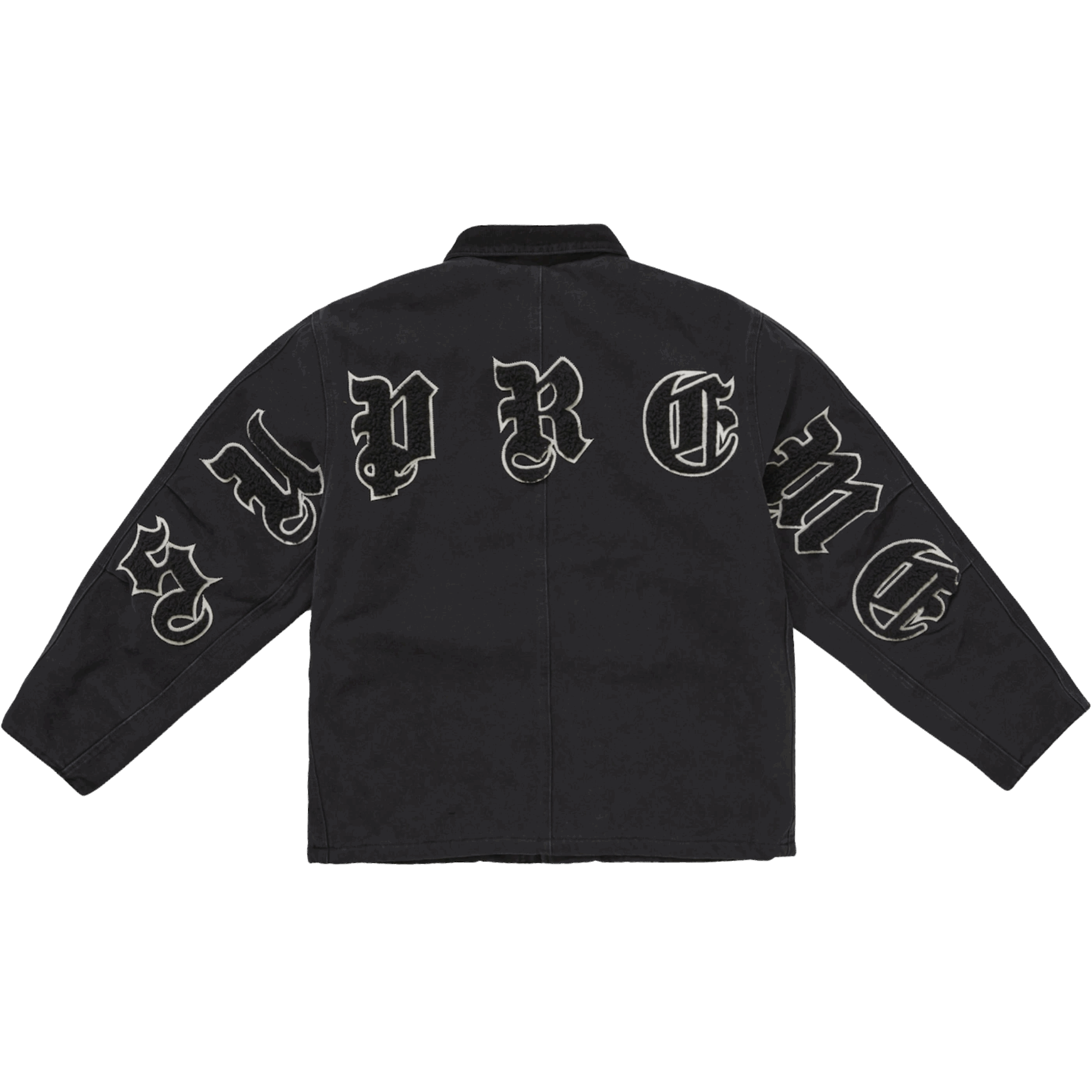 Supreme Old English Canvas Work Jacket Black