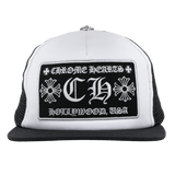 Chrome Hearts CH Hollywood Trucker Hat Black/White