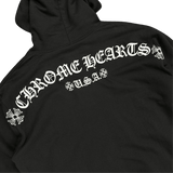 Chrome Hearts T Scroll Logo Thermal Zip Up Hoodie Black
