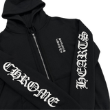 Chrome Hearts Vertical Logo Zip Up Hoodie