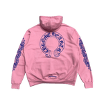 Chrome Hearts Floral Horseshoe Logo Hoodie Pink Blue