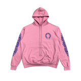 Chrome Hearts Floral Horseshoe Logo Hoodie Pink Blue