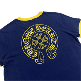 Chrome Hearts Women's Roller Skate T-Shirt Navy Blue Yellow