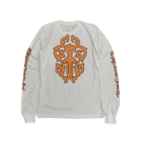 Chrome Hearts Stripe Dagger Logo Long Sleeve T-Shirt White