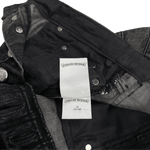 Chrome Hearts Black White Leather Cross Patch Fleur Knee Denim Jeans Grey