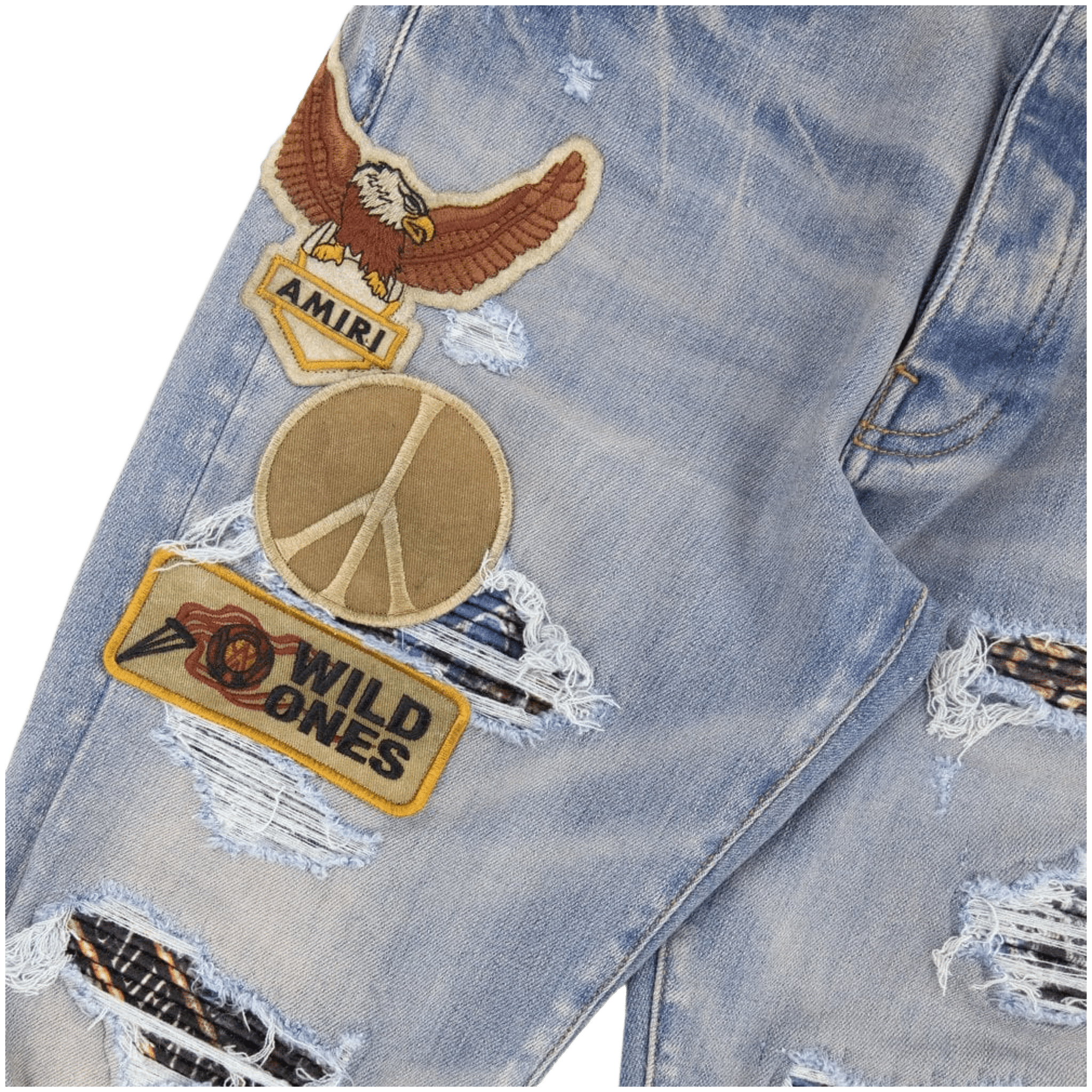 Amiri Biker Patch Jean Clay Indigo - Morely TrendsAMIRI Type here:)
