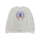 Chrome Hearts Gradient Horseshoe Dagger Logo Long Sleeve T-Shirt White