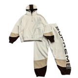 Supreme Panelled Logo Tracksuit Cream Brown