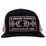Chrome Hearts CH Hollywood Trucker Hat Black/Pink