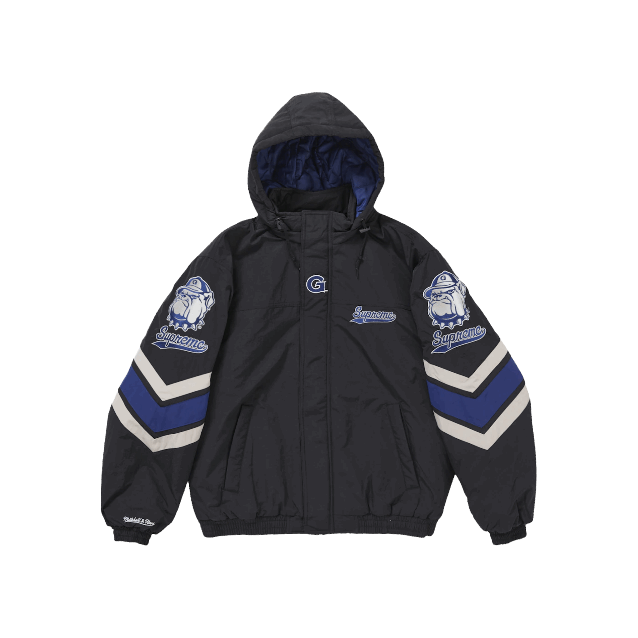 Supreme Mitchell & Ness NCAA Hooded Stadium Jacket Black