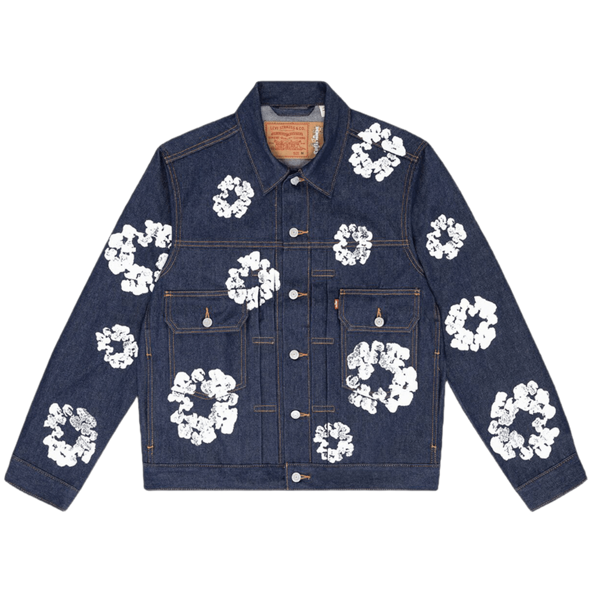Denim Tears Type II All Over Wreath Jacket Indigo Denim - Morely TrendsDenim Tears Type here:)