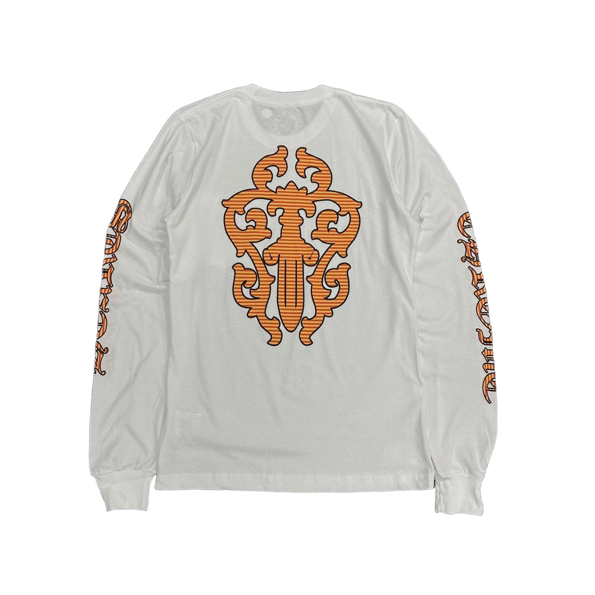 Chrome Hearts Stripe Dagger Logo Long Sleeve T-Shirt White - Morely TrendsChrome Hearts Type here:)