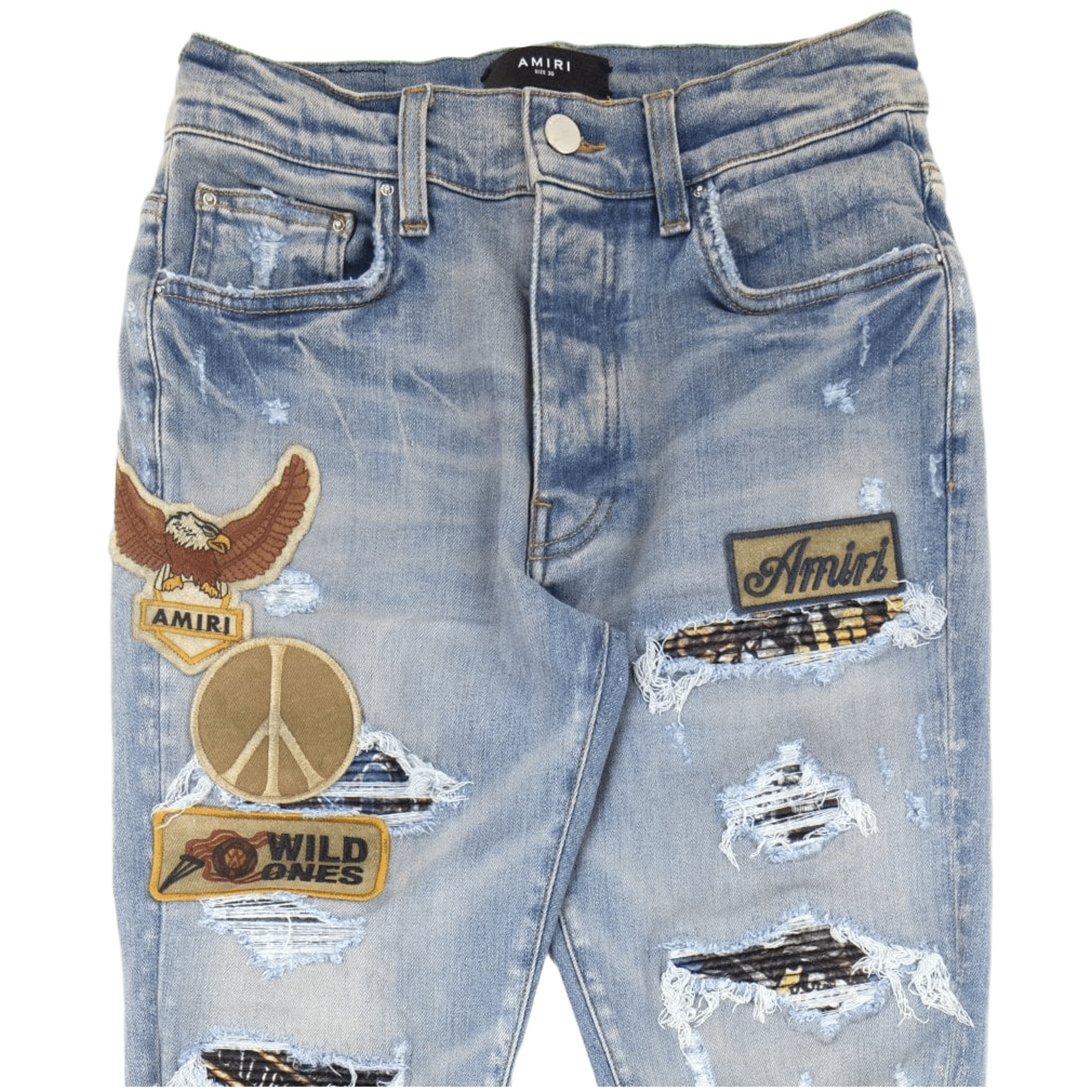 Amiri Biker Patch Jean Clay Indigo - Morely TrendsAMIRI Type here:)