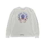 Chrome Hearts Gradient Horseshoe Dagger Logo Long Sleeve T-Shirt White