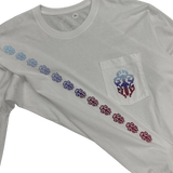 Chrome Hearts Gradient Horseshoe Dagger Logo Long Sleeve T-Shirt White