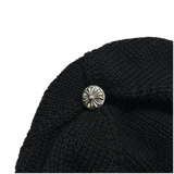 Chrome Hearts Cashmere Hand Woven Cross Pattern Logo Beanie Black