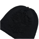 Chrome Hearts Cashmere Hand Woven Cross Pattern Logo Beanie Black
