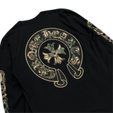 Chrome Hearts Camo Horseshoe Logo Long Sleeve T-Shirt Black