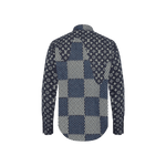 Louis Vuitton x Nigo MNGM Waves Giant Damier Flannel Shirt Indigo