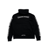 Chrome Hearts Scroll Logo Zip Up Hoodie Black