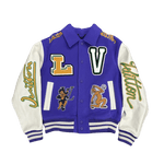 Louis Vuitton Multi-Patches Mixed Leather Varsity Blouson Fig