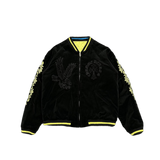 Chrome Hearts Matty Boy Flaming Youth Reversible Souvenir Jacket Black Yellow