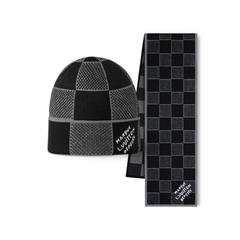 Louis Vuitton Damier Heritage Beanie & Scarf Black