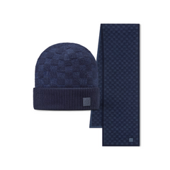 Louis Vuitton Neo Petit Damier Beanie & Scarf Navy