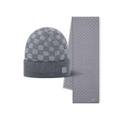 Louis Vuitton Neo Petit Damier Beanie & Scarf Gris Clair