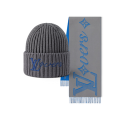 Louis Vuitton LV Vers Beanie & Scarf Dark Grey